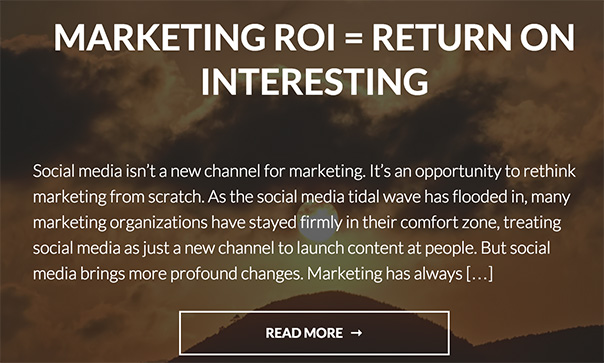Return on Interesting Marketing Blog